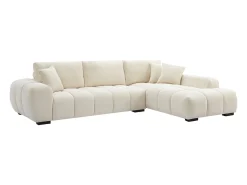 Sofá rinconera derecha de tela color beige BERENIA