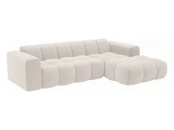 Sofá rinconera derecha en chenilla beige CALESO de Maison Céphy