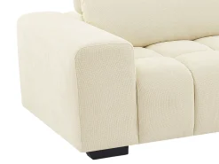 Sofá rinconera derecha en tela texturizada beige LOPONZA