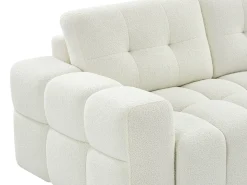 Sofá rinconera derecha en tela bouclé blanco SOPELANA