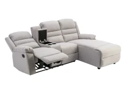 Sofá rinconera derecha relax: manual de tela beige MACEDONIA