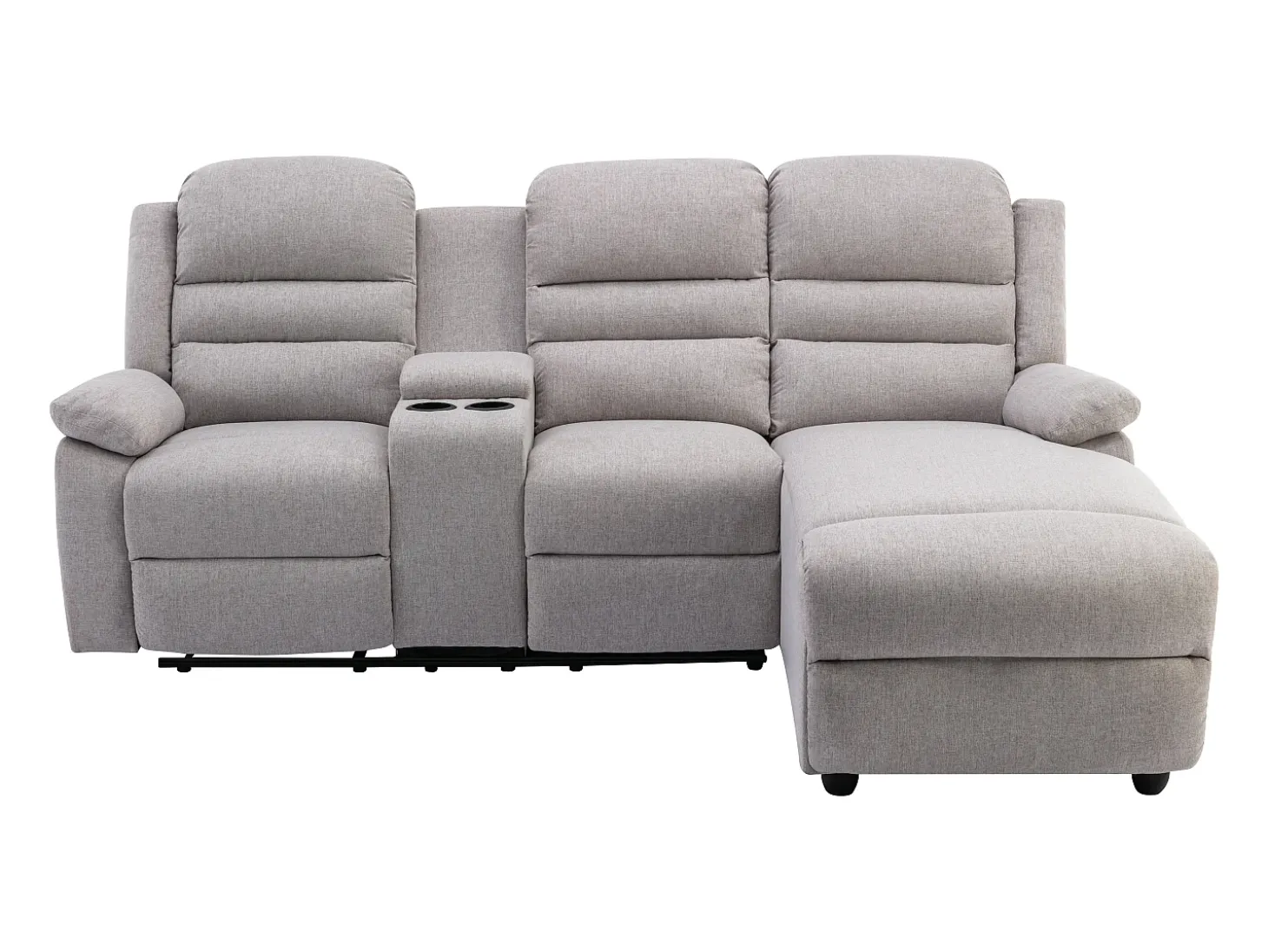 Sofá rinconera derecha relax: manual de tela beige MACEDONIA