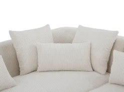 sofá rinconera derecho 4 plazas de pana beige MECODI