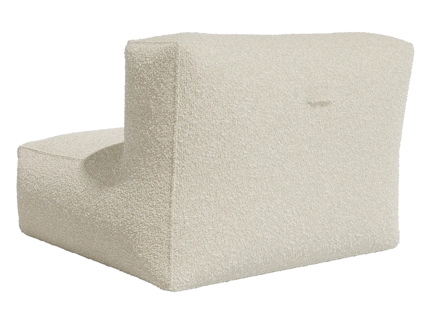 Sofá rinconera en tela bouclé color blanco roto estilo contemporáneo NOUMARA
