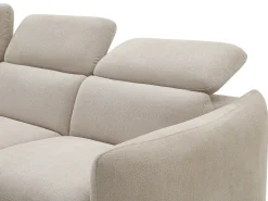 Sofá rinconera izquierda convertible de tela beige RAVIELA