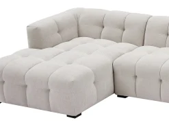 Sofá rinconera izquierda de tela beige envejecida DILOME de Pascal Morabito