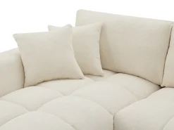 Sofá rinconera izquierda de tela color beige BERENIA