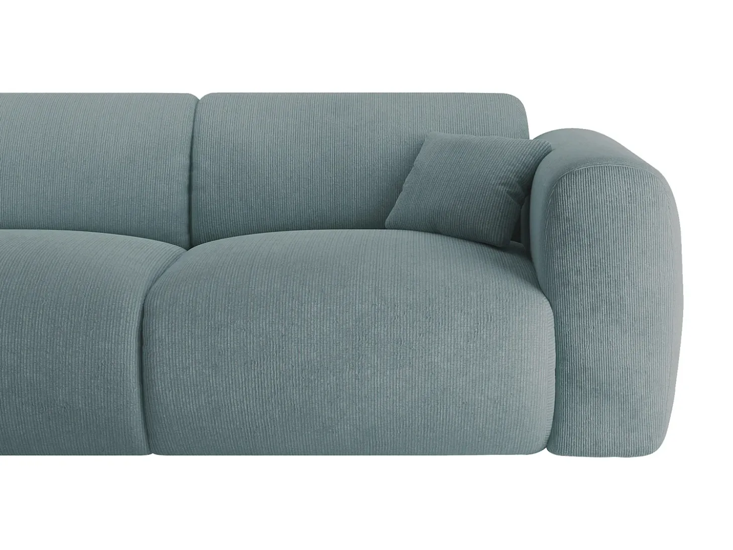 Sofá rinconera izquierda de pana azul design POGNI de Maison Céphy