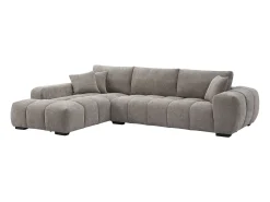 Sofá rinconera izquierda de tela color gris BERENIA