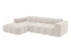 Sofá rinconera izquierda en chenilla beige CALESO de Maison Céphy