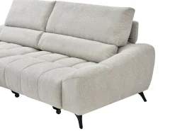 Sofá rinconera izquierda relax con asiento deslizante en tela beige ELOSIA