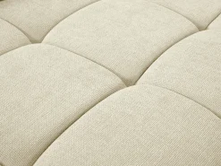 Sofá rinconera izquierda relax eléctrico de tela beige efecto acolchado MOLPICA