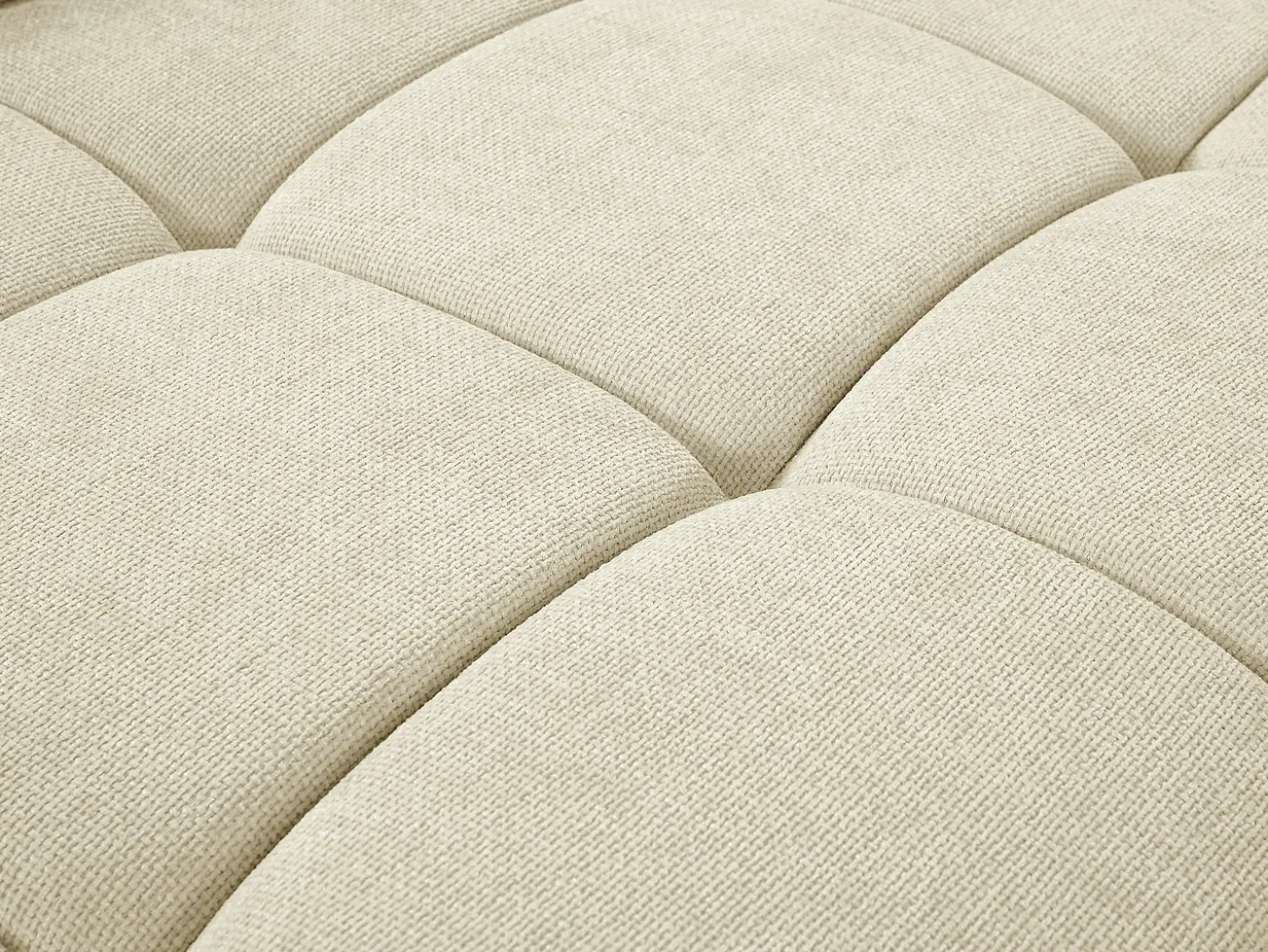 Sofá rinconera izquierda relax eléctrico de tela beige efecto acolchado MOLPICA