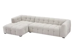 Sofá rinconera izquierda y chaise longe de tela beige DILOME de Pascal Morabito