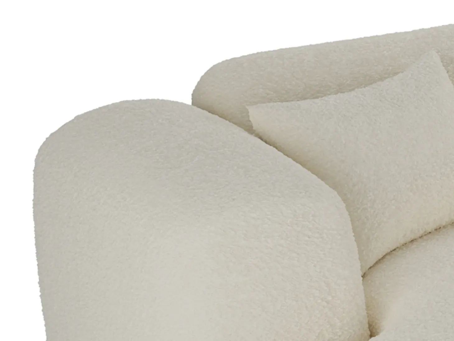 Sofá rinconera panorámico en tela bouclé - Blanco - POGNI de Maison Céphy