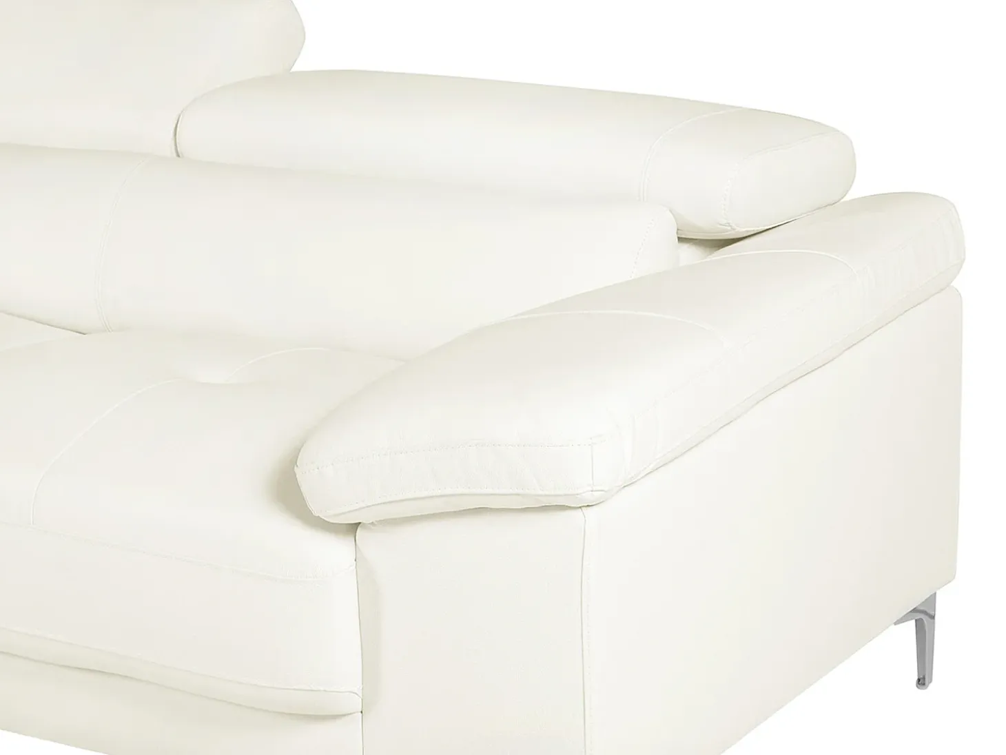Sofá rinconera piel color blanco ángulo izquierdo SOLANGE
