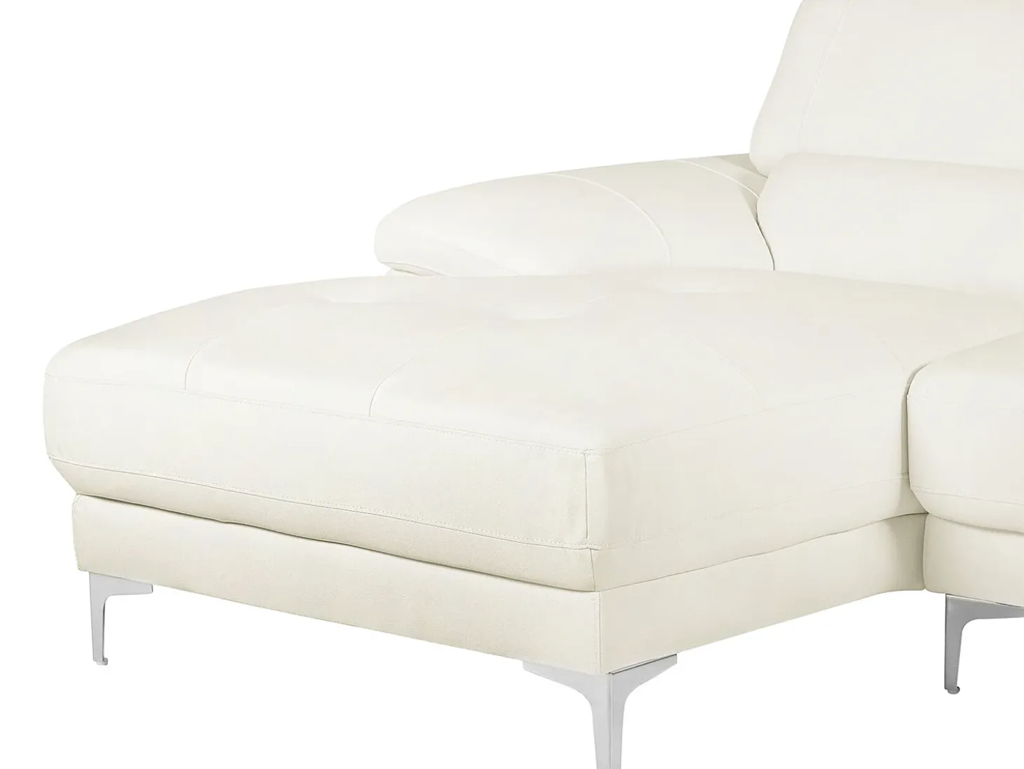 Sofá rinconera piel color blanco ángulo izquierdo SOLANGE