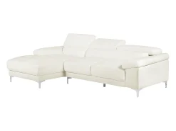Sofá rinconera piel color blanco ángulo izquierdo SOLANGE