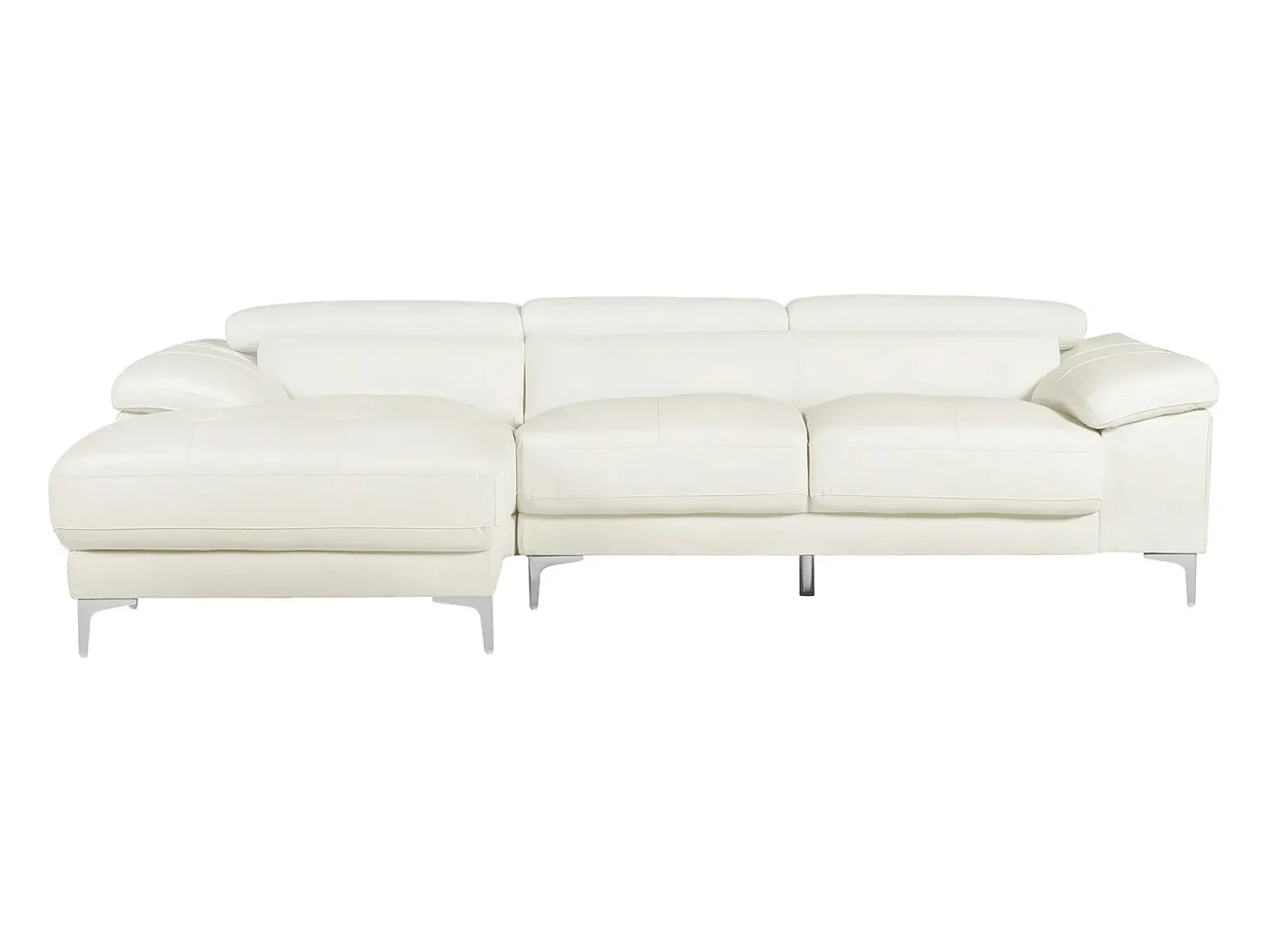 Sofá rinconera piel color blanco ángulo izquierdo SOLANGE