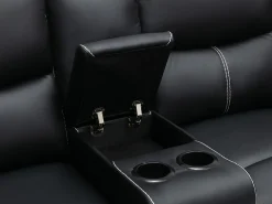 Sofá rinconera relax: manual de piel sintética negra CANBY