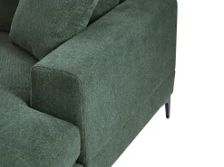 Sofá rinconera reversible en tela texturizada verde JAMOLO