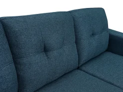 Sofá rinconera reversible de tela azul oscuro patas de madera BARTOLOME