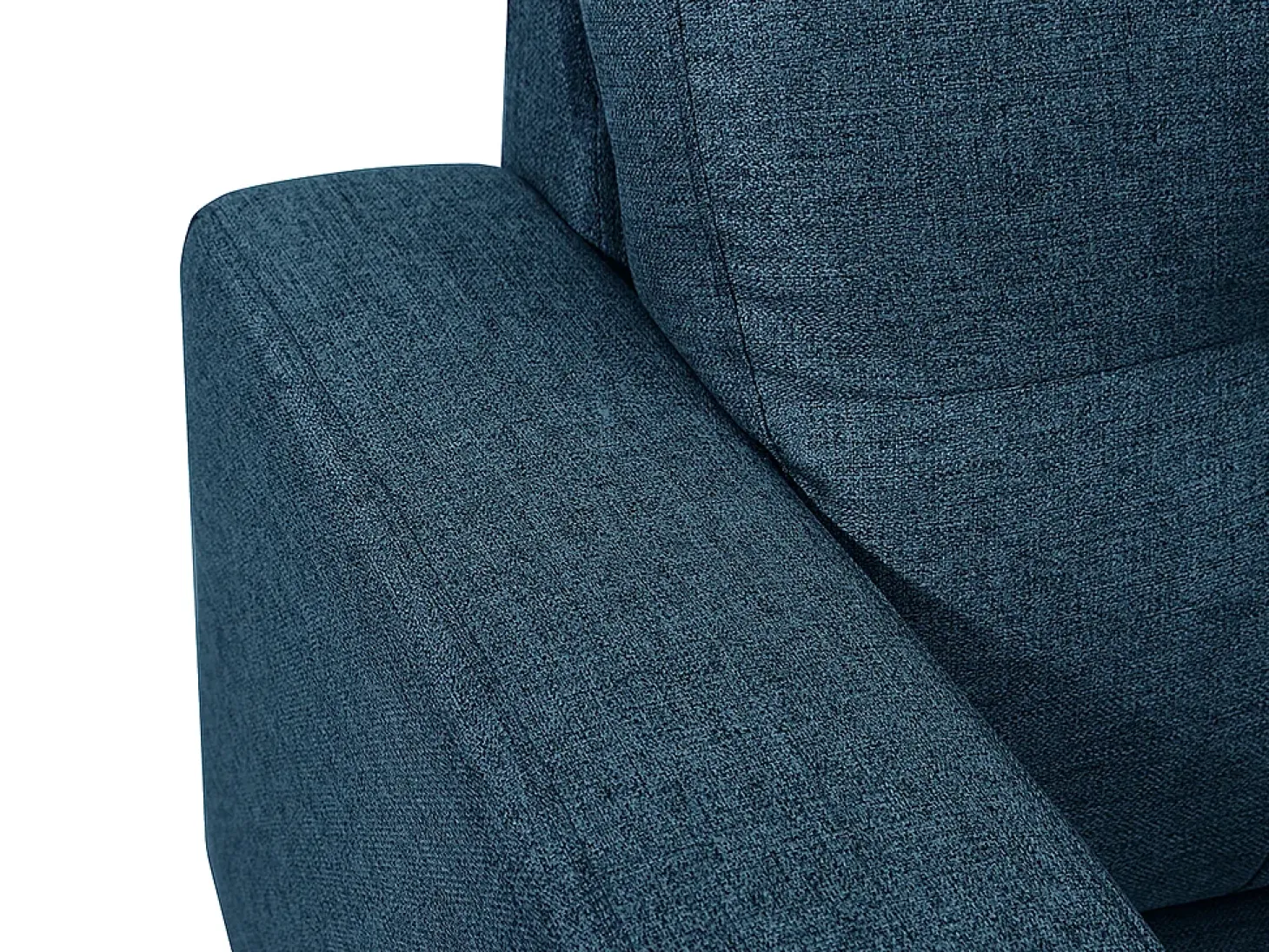 Sofá rinconera reversible de tela azul oscuro patas de madera BARTOLOME