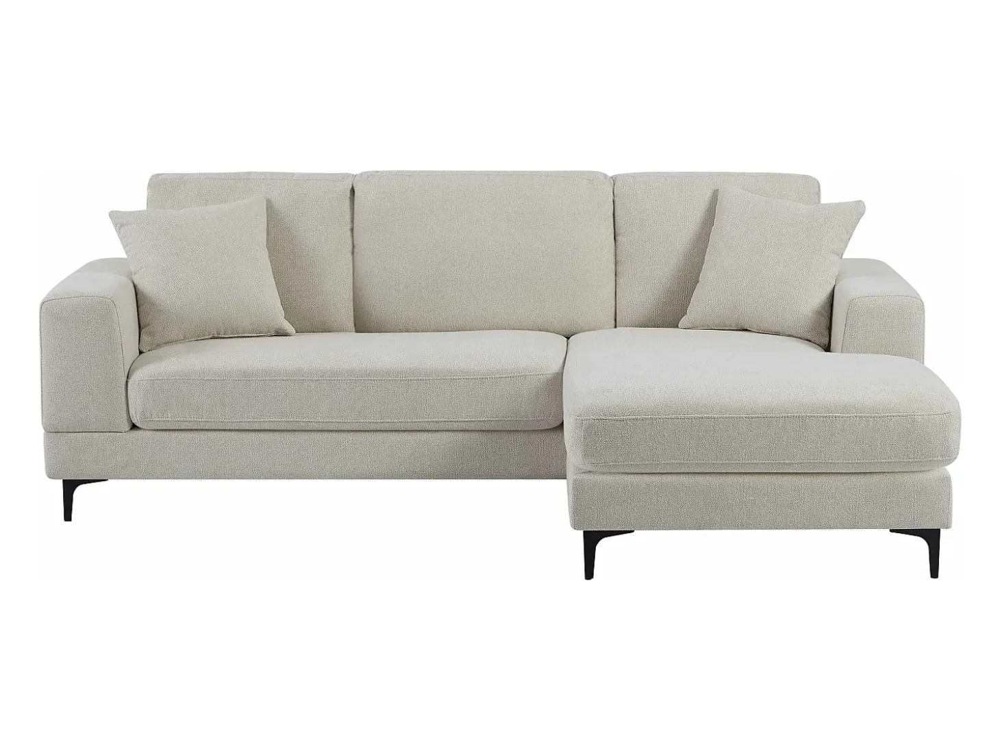Sofá rinconera reversible en tela texturizada beige JAMOLO