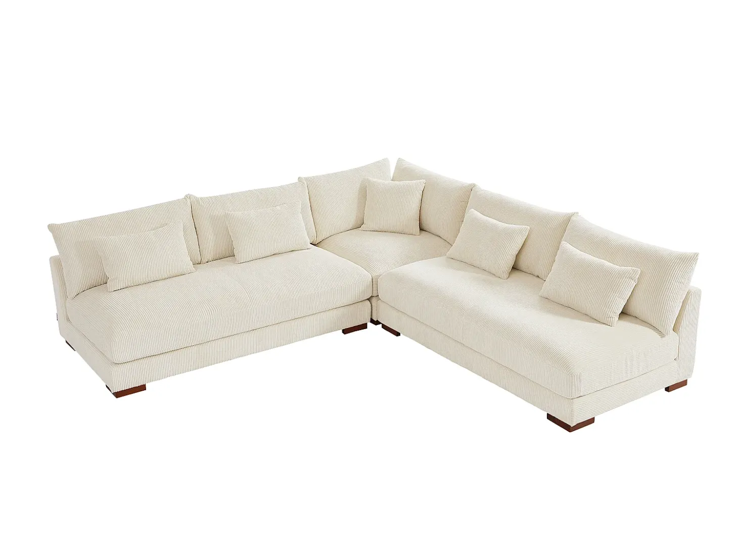 Sofá rinconera reversible de pana beige SPERONE de Pascal Morabito