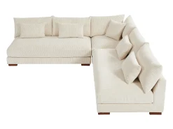 Sofá rinconera reversible de pana beige SPERONE de Pascal Morabito