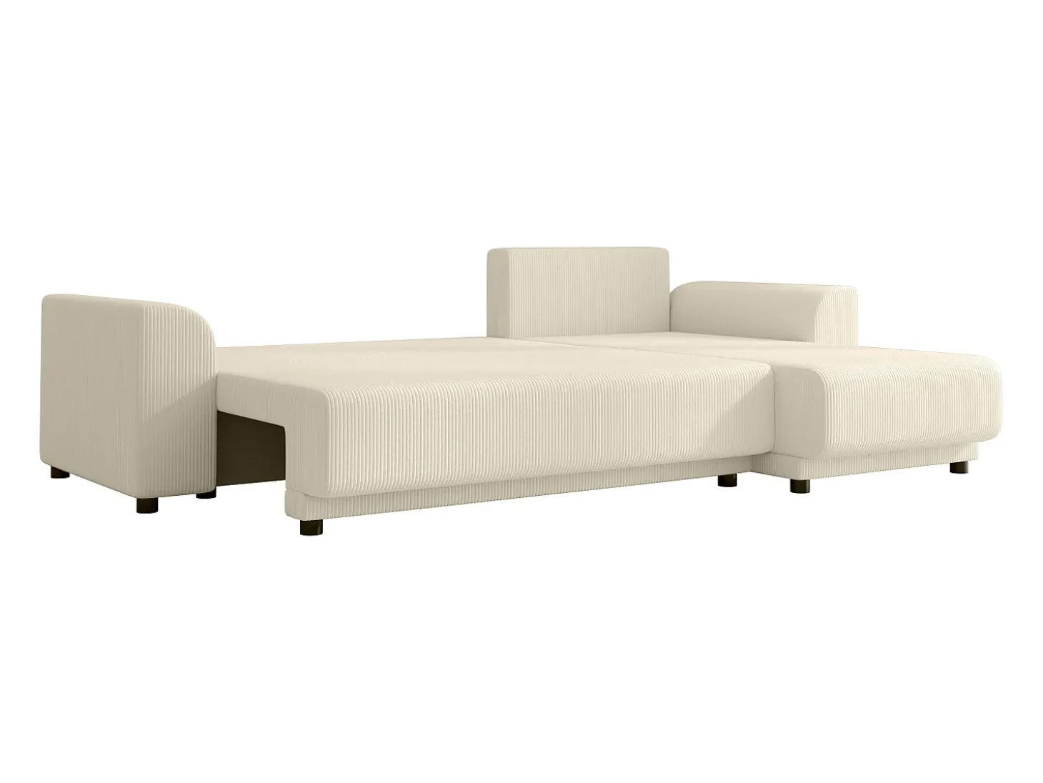 Sofá rinconera reversible de pana beige NESSARO
