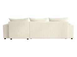Sofá rinconera reversible de pana beige NESSARO