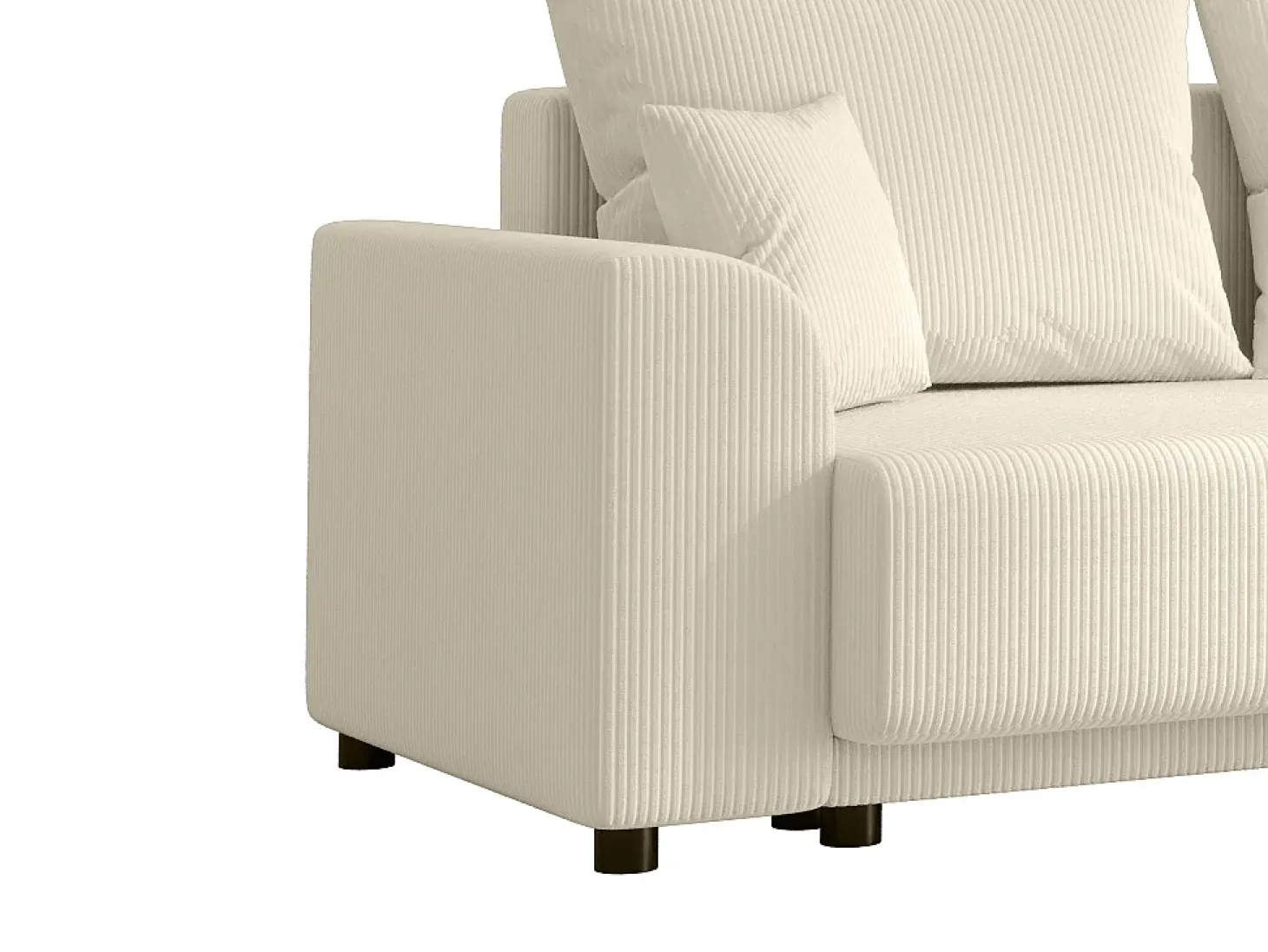 Sofá rinconera reversible de pana beige NESSARO