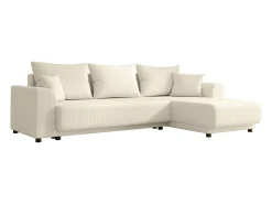 Sofá rinconera reversible de pana beige NESSARO