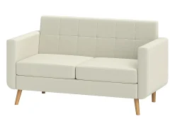 Sofá Sere Homcom 2 plazas con reposabrazos crema 75x138,5x70 cm