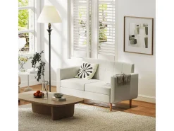 Sofá Sere Homcom 2 plazas con reposabrazos crema 75x138,5x70 cm
