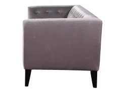 Sofá terciopelo "Vanessa" - Gris claro