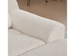 Sofá 147x110x67cm Bolsillos laterales Espuma de alta densidad Pana Beige