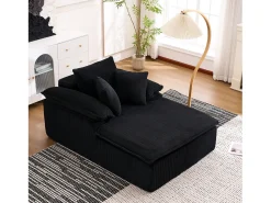 Sofá 177x122x92cm diseño sin armazon listo para usar espuma alta densidad pana Negro