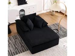 Sofá 177x122x92cm diseño sin armazon listo para usar espuma alta densidad pana Negro