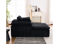 Sofá 177x122x92cm diseño sin armazon listo para usar espuma alta densidad pana Negro