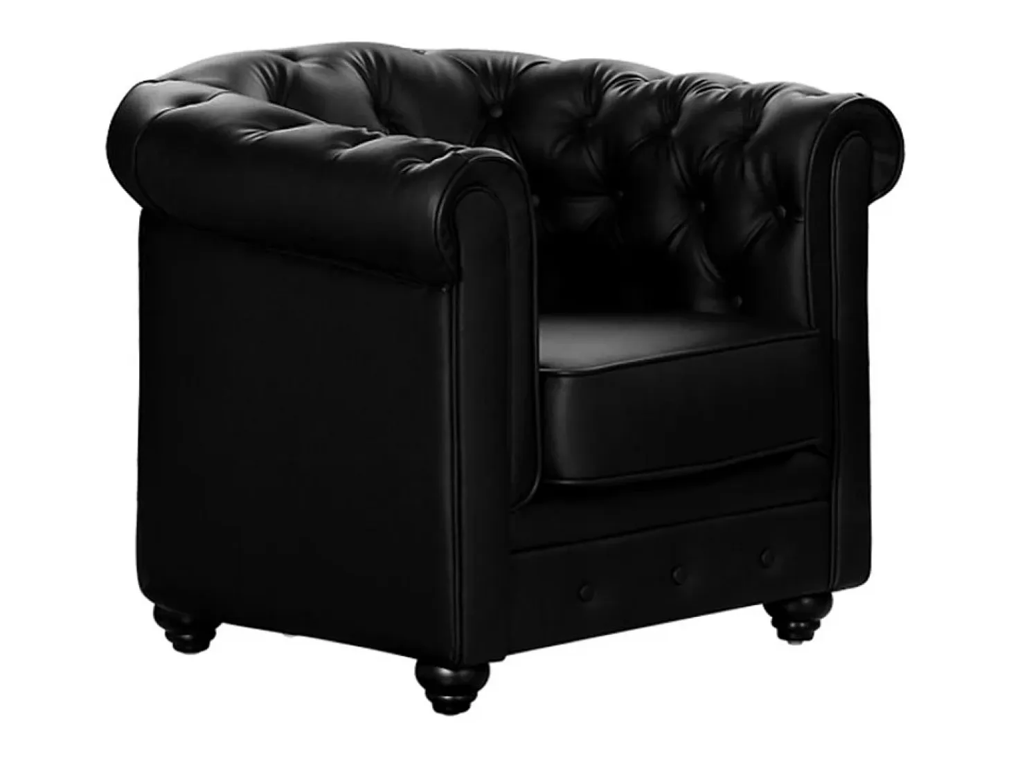 Sofá y sillón CHESTERFIELD - Piel sintética Negro
