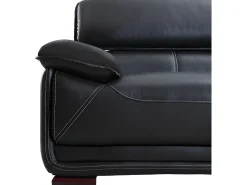 Sofa 3 plazas de piel color negro MACELO
