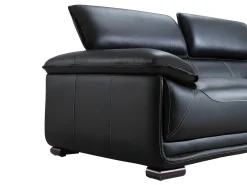 Sofa 3 plazas de piel color negro MACELO
