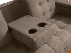 Sofa cama 3 plazas clic-clac de microfibra, marrón DEVONSHIRE