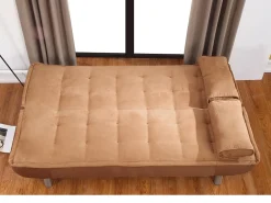 Sofa cama clic-clac microfibra color caramelo MISHAN
