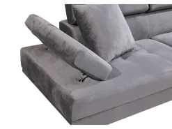 Sofa Chaise Longue Rinconera Daniela 262cm Gris, Chaise Derecho