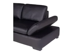 Sofa rinconera de piel, negro, angulo izquierdo ONYX II