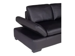 Sofa rinconera de piel, negro, angulo derecho ONYX II