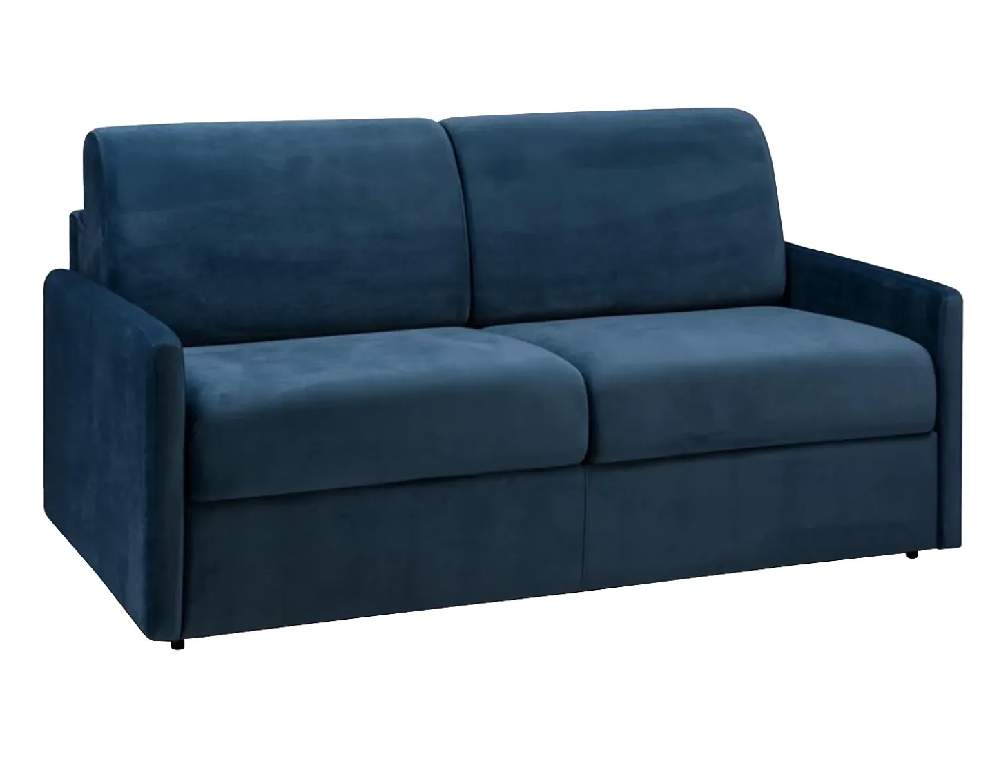 Sofá-cama de apertura exprés terciopelo azul CALIFE